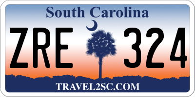 SC license plate ZRE324
