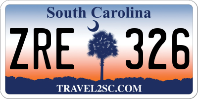 SC license plate ZRE326