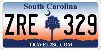 SC license plate ZRE329