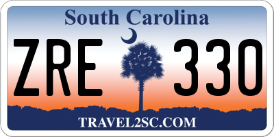 SC license plate ZRE330