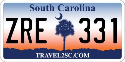 SC license plate ZRE331