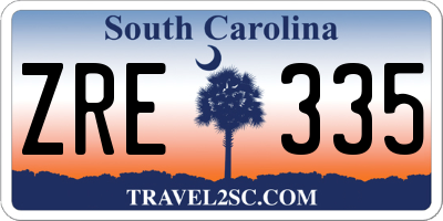 SC license plate ZRE335