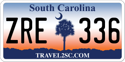 SC license plate ZRE336