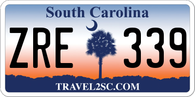SC license plate ZRE339