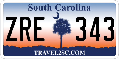 SC license plate ZRE343