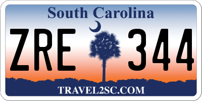 SC license plate ZRE344