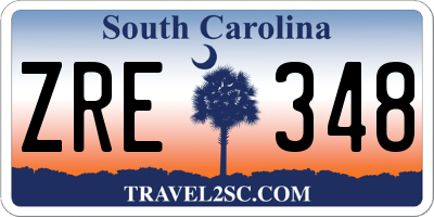 SC license plate ZRE348