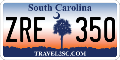 SC license plate ZRE350