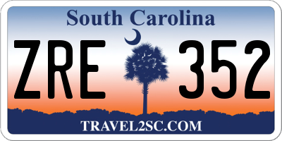 SC license plate ZRE352