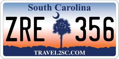 SC license plate ZRE356