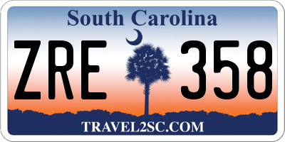 SC license plate ZRE358