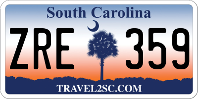 SC license plate ZRE359