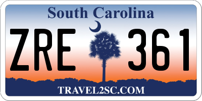 SC license plate ZRE361