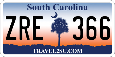 SC license plate ZRE366