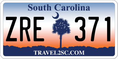 SC license plate ZRE371
