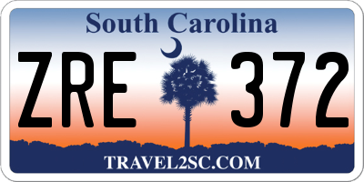 SC license plate ZRE372