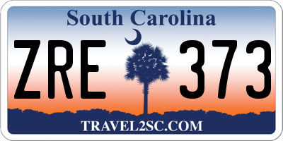 SC license plate ZRE373