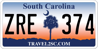 SC license plate ZRE374