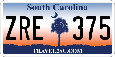 SC license plate ZRE375