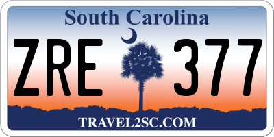 SC license plate ZRE377