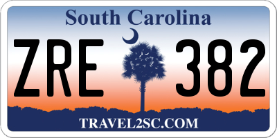 SC license plate ZRE382