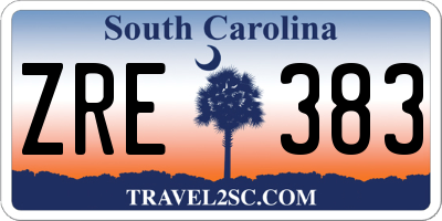 SC license plate ZRE383