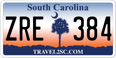 SC license plate ZRE384