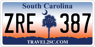 SC license plate ZRE387