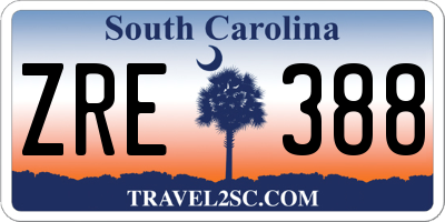 SC license plate ZRE388