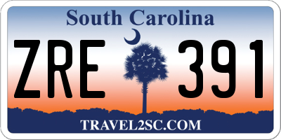 SC license plate ZRE391