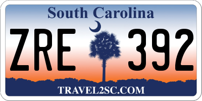 SC license plate ZRE392