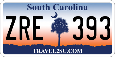 SC license plate ZRE393
