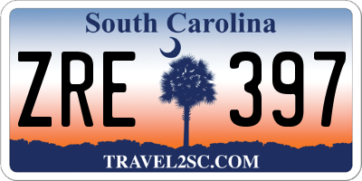 SC license plate ZRE397