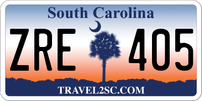 SC license plate ZRE405
