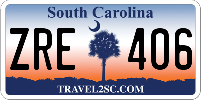 SC license plate ZRE406