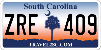 SC license plate ZRE409