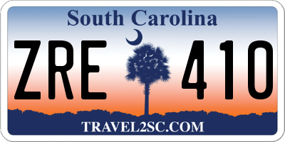 SC license plate ZRE410