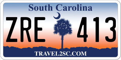 SC license plate ZRE413