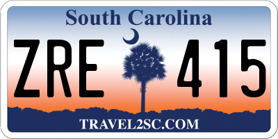 SC license plate ZRE415