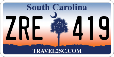 SC license plate ZRE419