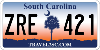 SC license plate ZRE421