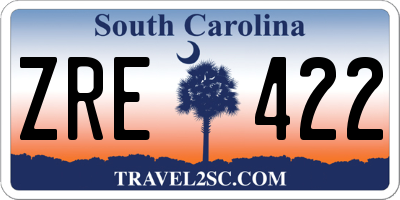 SC license plate ZRE422