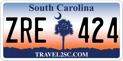 SC license plate ZRE424