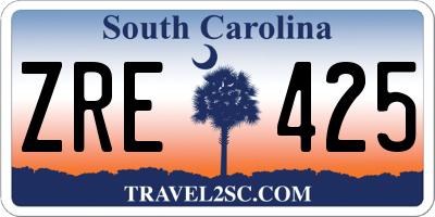 SC license plate ZRE425
