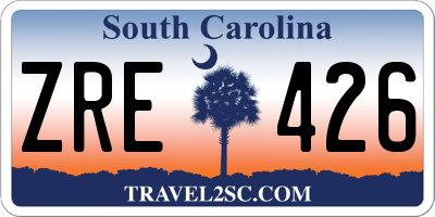 SC license plate ZRE426