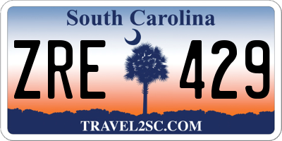 SC license plate ZRE429