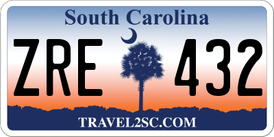 SC license plate ZRE432
