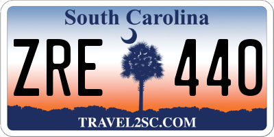 SC license plate ZRE440