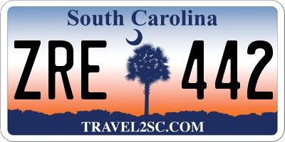 SC license plate ZRE442