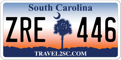 SC license plate ZRE446